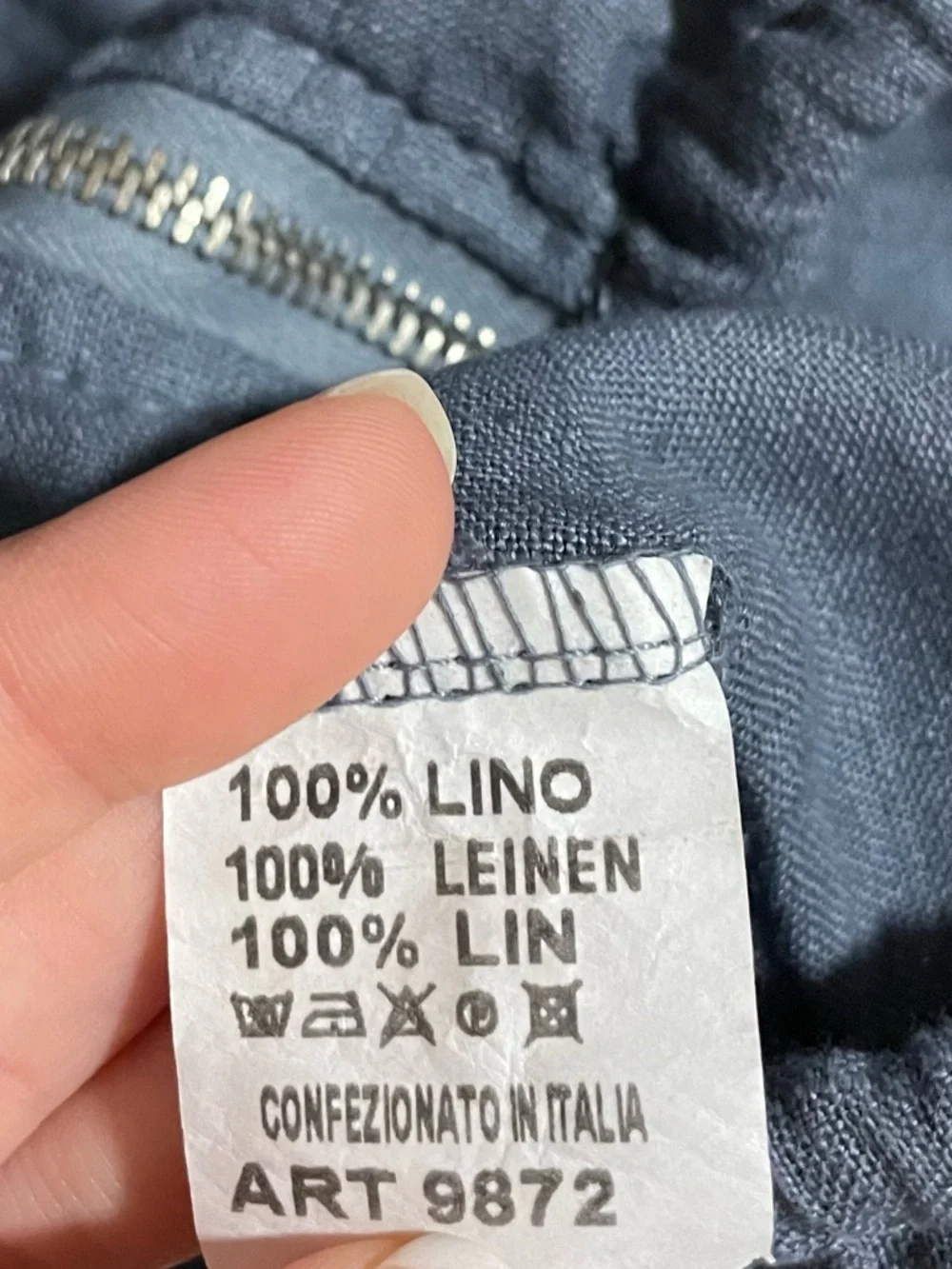 Made in Italy linen Lightweight Blue Hooded Zip-Front Women's Jacket